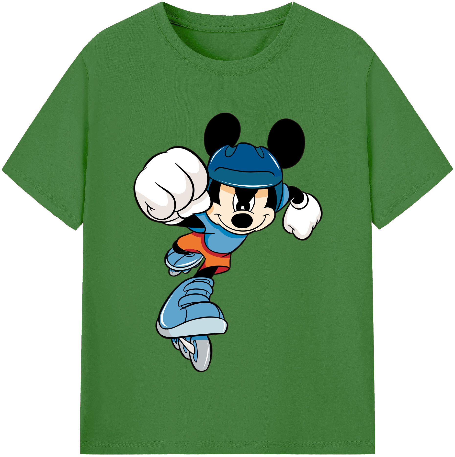 （画像用） ミッキーマウス Mickey Mouse レディースカジュアルプリントTシャツ（綿100％）